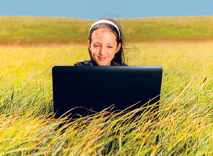 Girl with Chromebook